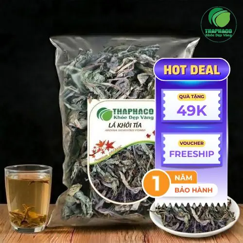 Lá Khôi Tía sấy khô THAPHACO sau khi chế biến