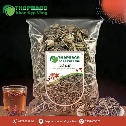 Chè dây khô chuẩn bị pha hỗ trợ giảm trào ngược dạ dày