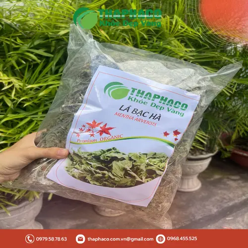 Đóng gói bạc hà khô THAPHACO tiện lợi, bảo quản tốt