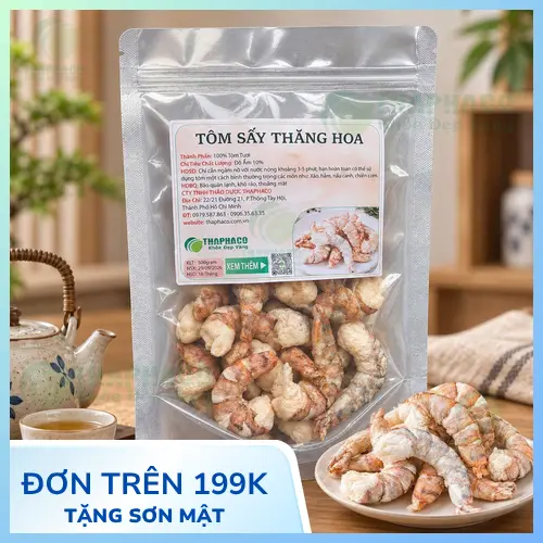 Sản phẩm tôm sấy thăng hoa đóng gói tiện lợi