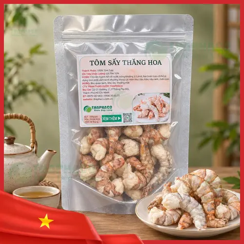 Sản phẩm tôm sấy thăng hoa đóng gói chất lượng cao