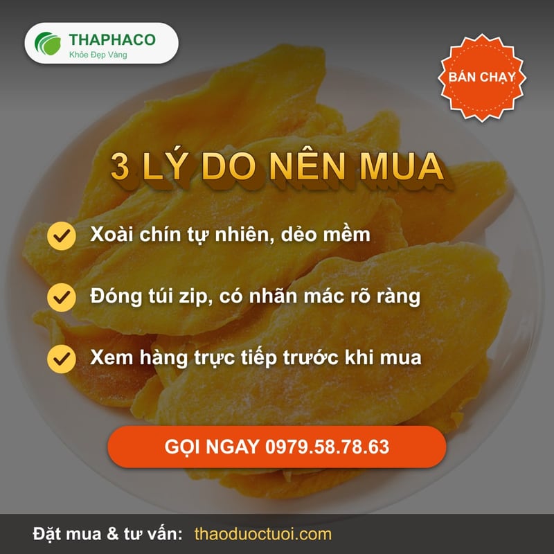 Ba lý do nên mua xoài sấy dẻo tại THAPHACO